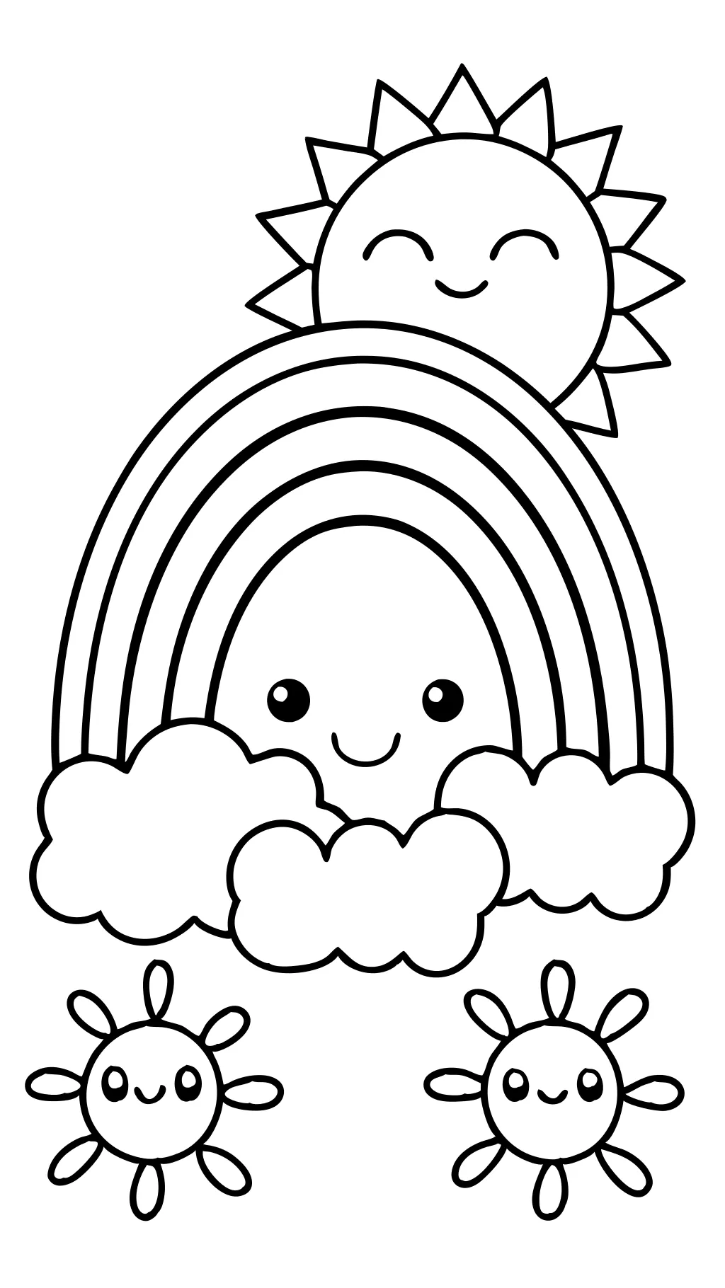 coloriage arc-en-ciel mignon